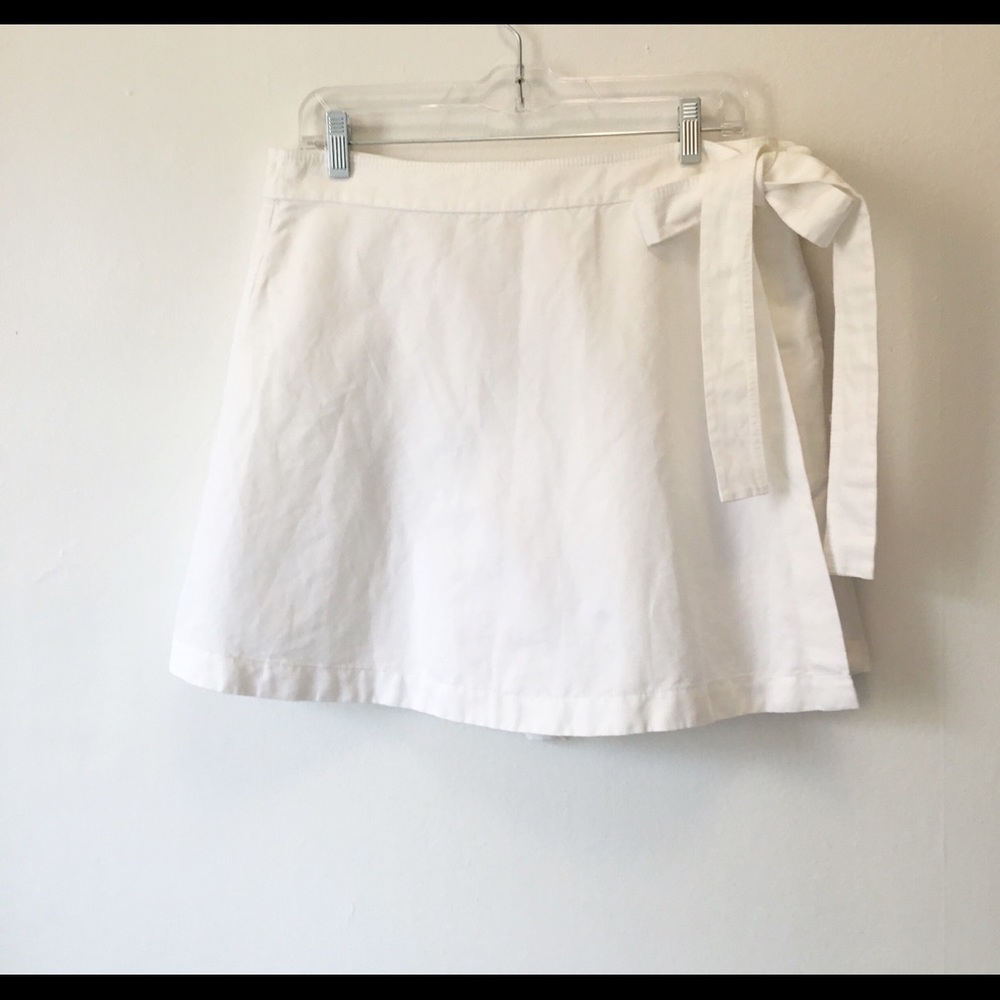 COS White Linen Wrap-over Skirt Shorts 10